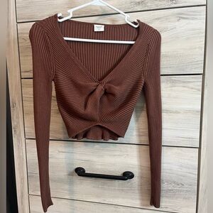 Abercrombie & Fitch brown knot crop top xs